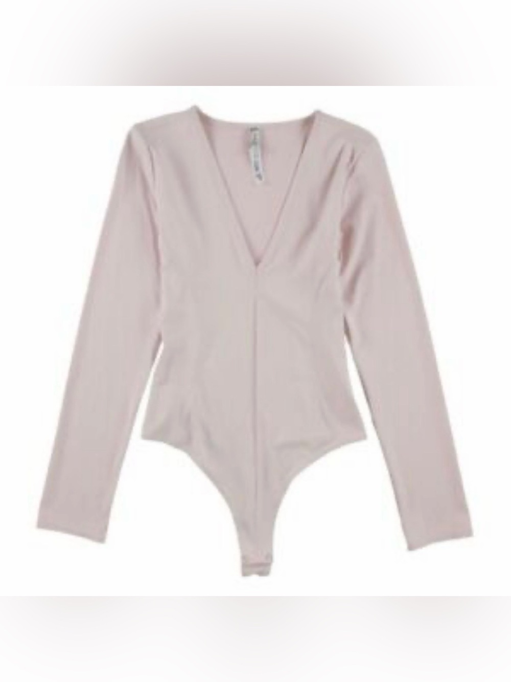 Free People Bodysuit NWT Light Pink/Wheat Soft Deep-V